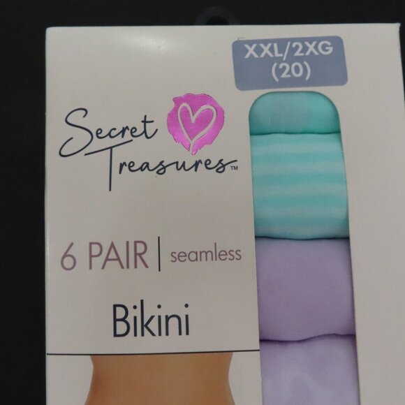 Secret Treasures Womens 20 XXL Seamless Bikinis 3 Packs of 6 NEW 18 Total - Picture 3 of 7
